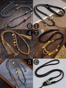 Handmade Tibetan Style Five Road Wealth Deity Sweater Chain Pendant Rope Tibetan Weaving Rope Jewelry Accessory