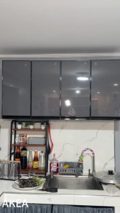 IronRoot Aluminum Wall Mounted Cabinet Glass Door Hanging Cabinet for Kitchen Storage Spice Rack Organizer