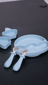 Combo Bé Tập Ăn Lumicare - Set 2 món - Xanh dương