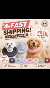 ✅[SG] [FAST] SOFT CONE E-COLLAR RING DESIGN DOG & CAT RECOVERY DONUT