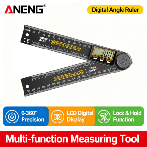 ANENG | 2in1 Digital Angle Meter Inclinometer Digital Angle Ruler ANENG RC02 Electronic Goniometer Protractor Angle finder MeasuringTool