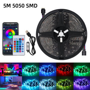 KEVANLY | 5M RGB Led Strip Lights Led Room Light USB with APP Smart Control Flexible Ribbon Luces Led Tape for TV Room Bedroom Decoration