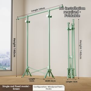 YIXUAN | Foldable Household Outdoor Indoor Mobile Clothes Drying Rack