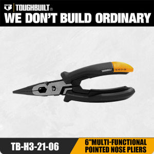 TOUGHBUILT Multi-Purpose Pointed Nose Pliers | 6" Hand Tools - TB-H3-21-06