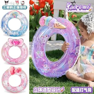 5-9 years old Sanrio Inflatable Toy Childrens Swimming Circle Armband Lomi Melody PVC Thick Glitter Beach Party Decoration Gift