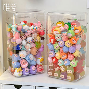 น่ารัก อนุภาคกล่องกล่องตาบอด โปร่งแสง ถังเก็บสําหรับตุ๊กตาขนาดเล็ก Nendoroids Mini ของสะสม Stackable ของเล่น