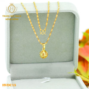 Vòng Cổ Nữ Dây Chuyền Nữ Mặt Quả Bóng Titan Xi Mạ Vàng Thật 10k 18k 24k Cao Cấp (Không Bị Đen) - Trang Sức Hava Hong Kong Phong Cách Thời Trang