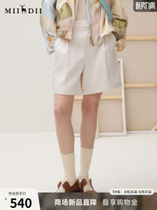 Womens A-Line Short Pants Satin Smooth High Waist Straight Leg Casual Trousers Autumn 2025 New Arrival Versatile Commute