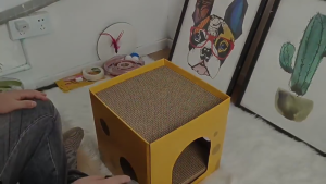 Nhà cào móng Mèo kiêm ổ nằm 2 tầng hình phô mai vuông "mẫu mới" - Love pets shop