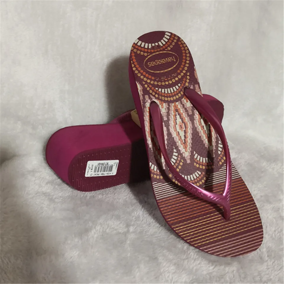Havaianas Thick Sole Non Slip Flip-Flops Womens High Heel Wedge