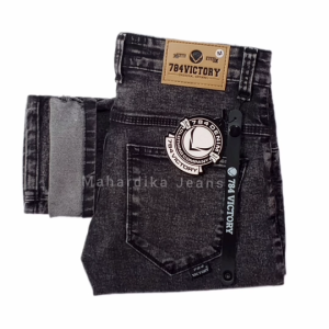 784 Victory Celana Jeans Denim Panjang Pria Slim Fit Skinny Strecth Melar Cowok Warna Black Sandwash