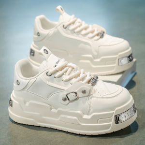 Mens Breathable Sporty Casual Shoes Thick Bottom Heightening Trendy White Shoes Autumn Season Multi-purpose Low Top