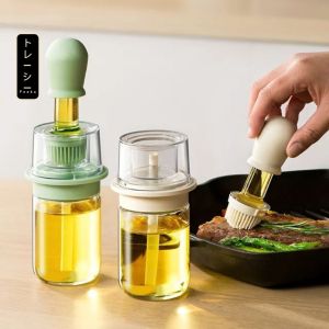Lọ đựng dầu ăn thủy tinh kèm chổi quét dầu silicon siêu tiện lợi chai đựng dầu ăn 250ml cao câp