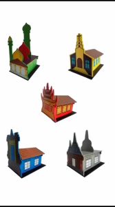 Maket Rumah Ibadah 3D Masjid Gereja Pura Wihara Klenteng Alat Peraga Edukasi TK PAUD Montessori Toys