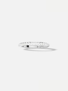 White Minimalist Geometric Ring