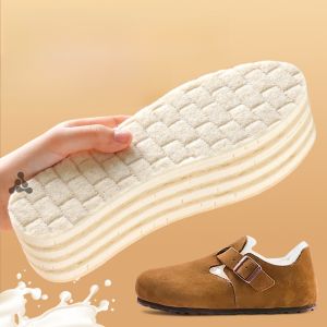 LINGMIAO | พื้นรองเท้าขนสัตว์กันหนาวพร้อมแผ่นรองยางสำหรับรองเท้า Birkenstock