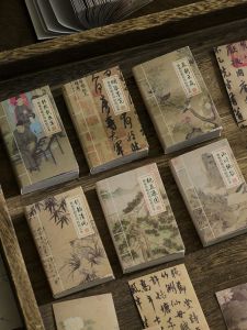 Decorative Stickers DIY Handmade Album Base Material Traditional Chinese Style Calligraphy Painting Retro Style Early Foam Brand