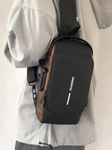 Techdoo Tas Selempang Pria Keren Multifungsi USB Charger Anti Maling Shoulder Bag Premium Waterproof Tas Slempang Pria Pin Lock Trendy Sling Bag Fashion TS717