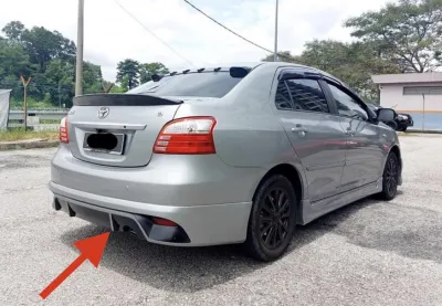 VIOS 2008.2012. NCP93 REAR SKIRT. PU VIPER