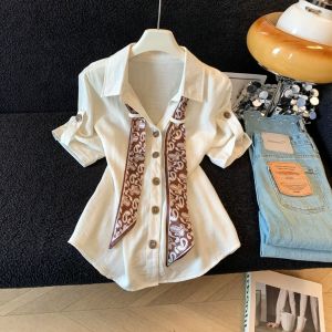 Áo Blouse Dáng Eo Thon Thiết Kế Tinh Tế Size Lớn