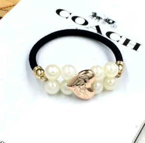 RW807 Tali Ikat Rambut Korea Motif Mutiara Bahan Elastis dan Kuat