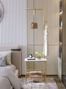 Luxurious Bedside Cabinet and Coat Rack Integrated Iron Coat Stand