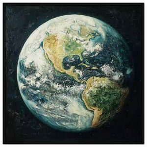 Tranh vẽ chủ đề bảo vệ môi trường trái đất. Tranh treo tường dán tường sơn dầu canvas trang trí. CGI-2013