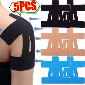 5PCS Kinesiology Tape for Shoulder Precut Shoulder Tape Waterproof Breathable Enhance Elastic Sports Tape for Pain Support