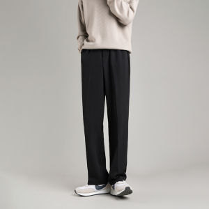 กางเกงขายาวทรงตรงลำลองสำหรับผู้ชาย ทรงหลวม ทรงหลวม ไม่ต้องรีด กางเกงขายาวทรงตรง ทรงตรง กางเกงขายาวลำลอง