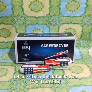 Obeng 4 4In 4Inch Bolak Balik Two Way USA Merk HSJ