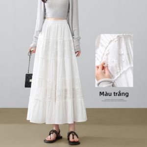 KALUNNU | Chân Váy Dài Ngang Gối Dáng Suông Thoáng Khí Cao Cổ