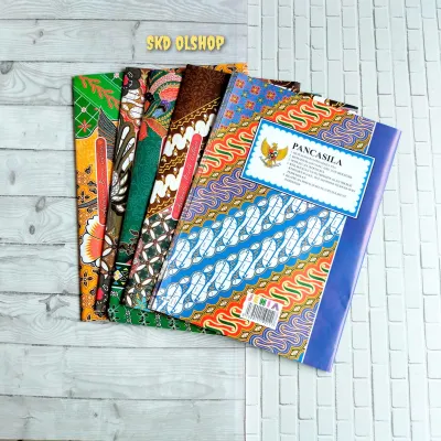 Sampul buku tulis Batik ukuran KWARTO buku biasa ( isi 10 lembar)