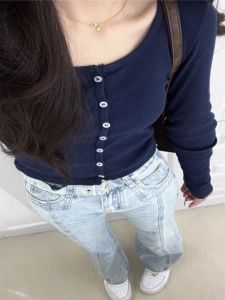 Slim Fit Short Knitted Sweater for Women Spring 2025 New Style Pure Desire High Waist Cardigan Chic Sweet And Spicy Top