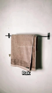 Rak Gantungan Handuk 70 cm Tempel Dinding Besi Hemat Ruang Serbaguna Tanpa Bor Anti Karat