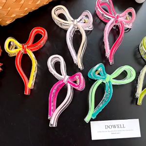 Colorful Large Bowknot Hairpin for Women Girl Korean Style Fashion Bow Shark Clip Hair Accessories