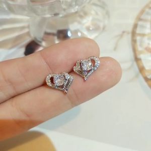 Korean fashion heart to heart impression zircon temperament elegant shiny earrings ES6904-6905