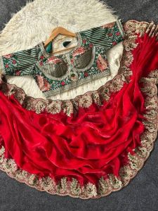 Soft Fendy Georgette Saree with Stitched Blouse