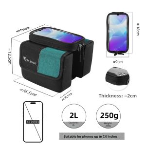 West Biking | Bike Tool Storage Bag Bicycle Front Frame Pouch