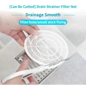 [Can Be Cutted] Bathroom Sink Drain Strainer Filter Net Kitchen Water Sinks Leak Nets Bathroom Floor Drain Filter Mesh Basket Bathroom Sewer Hair Trap Anti-blocking Filter