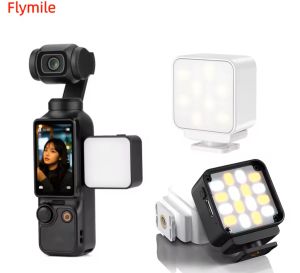 Flymile Magnetic Fill Light for Insta360 X5/X4/X3/ACE PRO 2/GO 3S/DJI Osmo Pocket 3/Action 5 Pro 4 3 Vlog Light Mini LED Action Camera Video Fill Light Camera Accessories