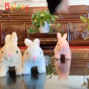 Electric Plush Rabbit Stuffed Bunny Interactive Soft Bunny Toy Mumble Walking Baby Educational Toy