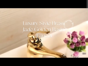 Vòi Lavabo ĐỒNG 100% Nóng Lạnh Cao Cấp 20cm Mạ Vàng siêu bền Chân thấp - Tặng kèm dây cấp nóng lạnh