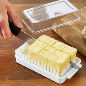 Covered Butter Cutting Storage Box Refrigerator Cheese Cheese Baking Storage Storage Fresh Baking Butter Knife Cutter Convenient