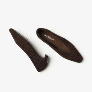 MIOLLIBARN | Stylish Reddish Brown Low-Heel Genuine Leather Single Shoes