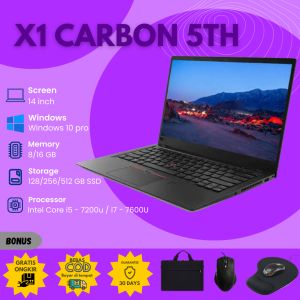 Laptop Lenovo Thinkpad X1 Carbon 5TH Core i5 Gen 7 Layar 14 Inch Murah Peningkatan Terbaru