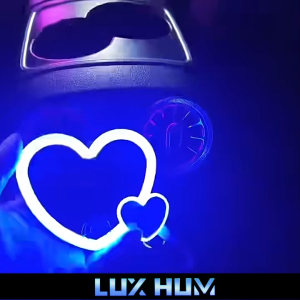 ไฟนีออนรถยนต์พลังงานแสงอาทิตย์ ไร้สาย รูปหัวใจน่ารัก ไฟ LED ส่องสว่างรอบข้าง ติดผนังแบบดูด ชาร์จ USB ได้ ไฟสร้างบรรยากาศ