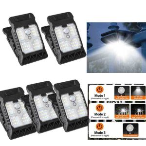 Hlinkey năng lượng mặt trời Clip cảm biến chuyển động ánh sáng ngoài trời không thấm nước IP65 3 chế độ PIR Đèn an ninh 400mAh pin cho hàng rào Tường Vườn trang trí sân