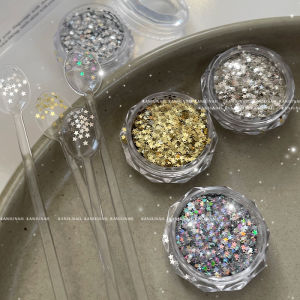 Kaniu Sparkling Star Nail Glitter Pentagram Metallic Mix Nail Art Decor Salon Cute Dazzling Accessories for Creative Nail Design