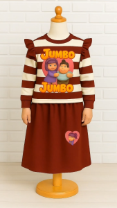 COD / STELAN ROK ANAK PEREMPAN MOTIF JUMBO WARNA MARUN USIA 2 TAHUN - 12 TAHUN