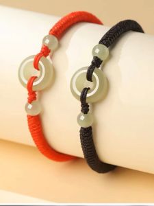 Happy Peace Buckle Birth Year Couple Hand-Knitted Rope Bracelet: A Minimalist Niche Style